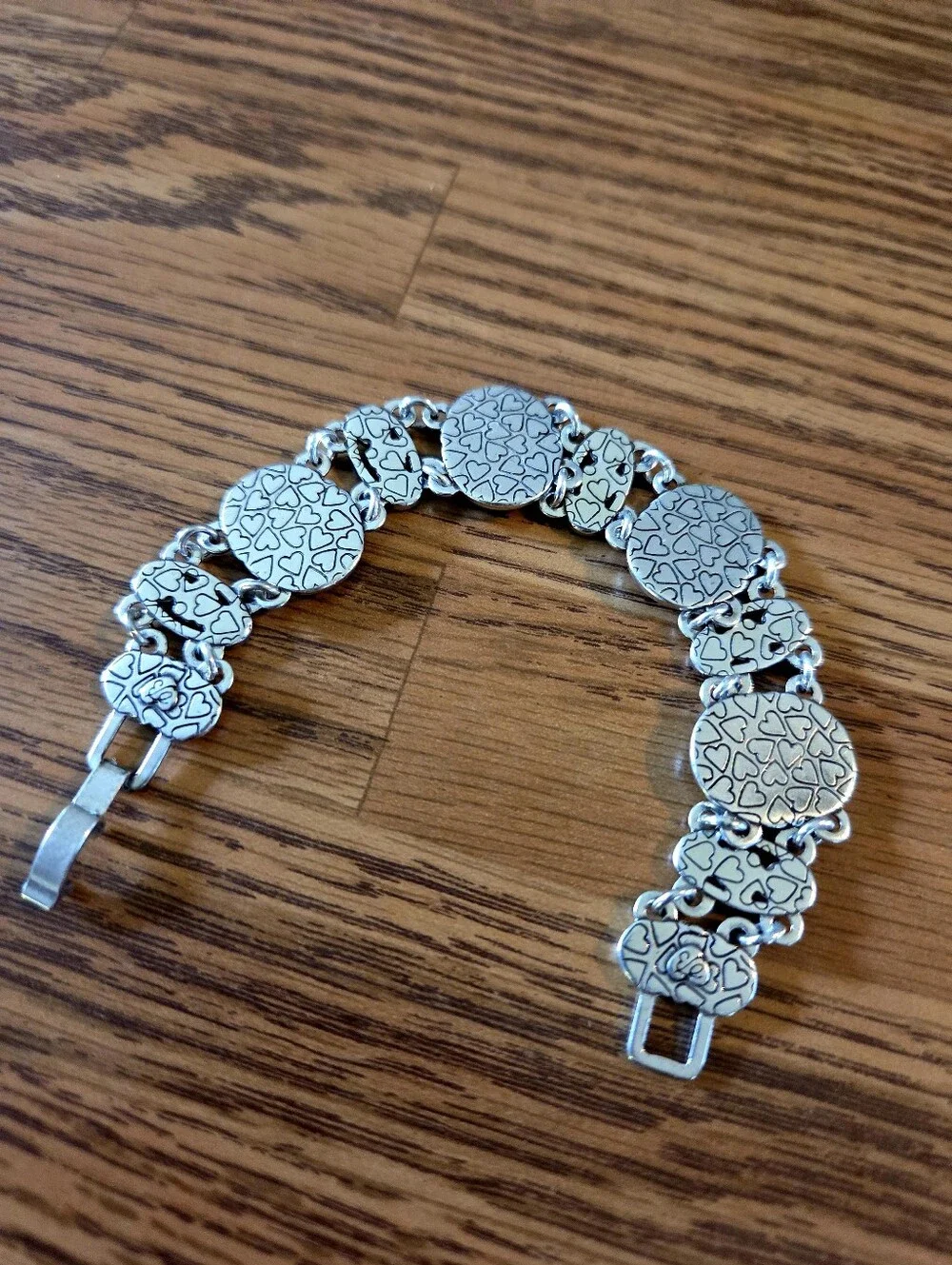BRIGHTON Vintage Silver Floral And Scroll Link Bracelet GARDEN GIRL! - Picture 5 of 9